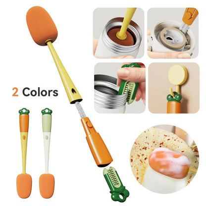 3 in 1 Sponge With Long Handle Detachable Brush